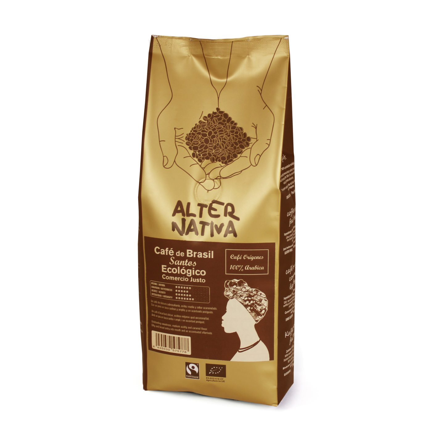 Café en grano de tueste natural, 100% Arabica. Intensidad 7.