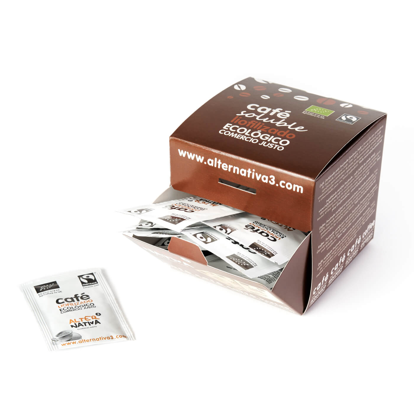 cafè liofilitzat en sobres bio fairtrade