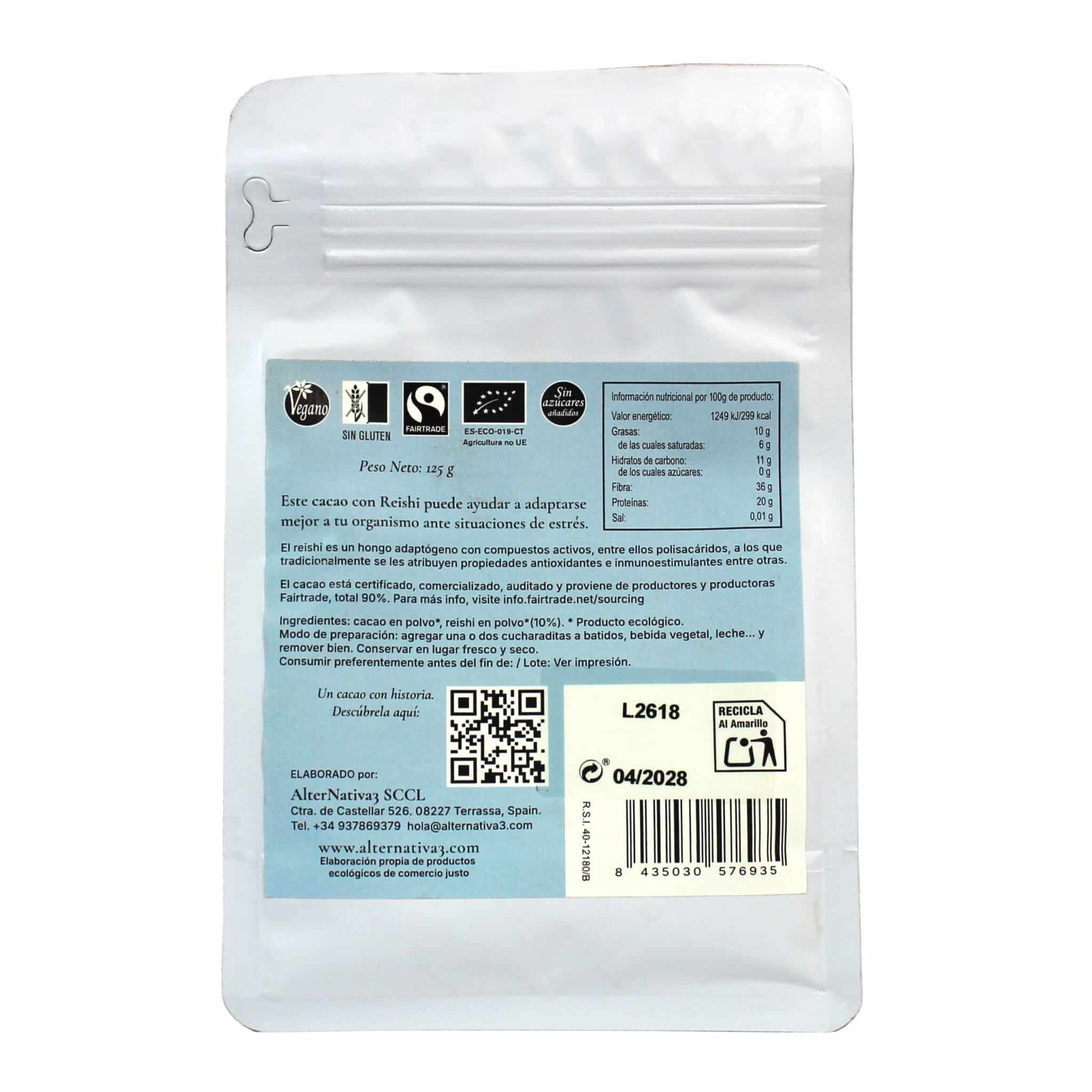 Organic Reishi Cacao. 125g