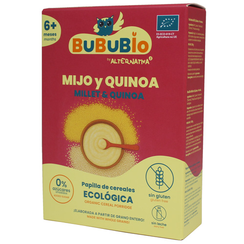 Papilla de mijo y quinoa ecológica